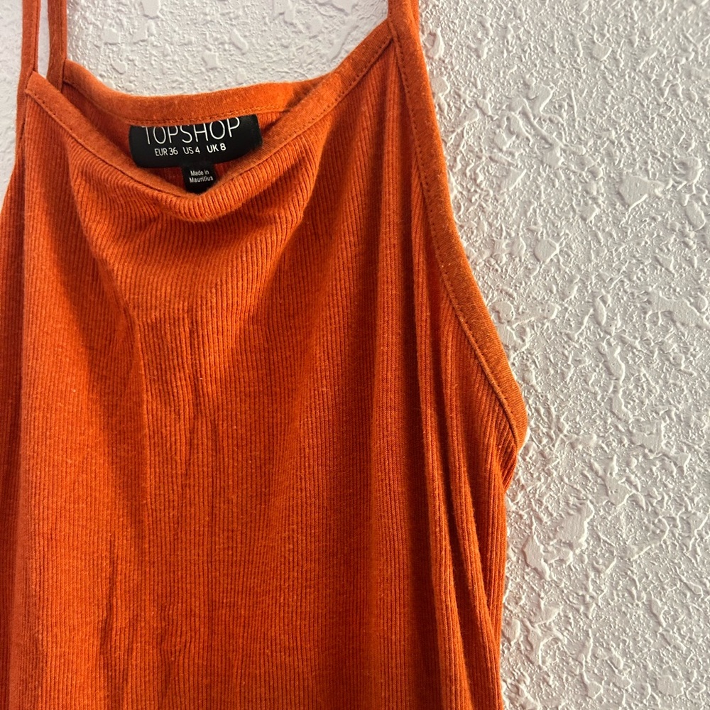 TOPSHOP dark orange dress